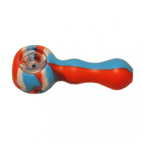 Pipa silicona de bolsillo ( roja, azul y blanca ) 10,5cm  PIPAS